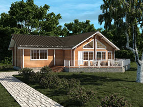 Дом из бруса «Апрель», Изготовление корпусной мебели на заказ, Изготовление и монтаж дверей и окон из ПВХ, алюминиевого профиля и дерева, Строительство домов и коттеджей под ключ из любого материала, Кемерово